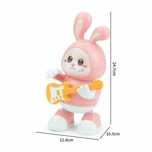 Brinquedo Coelho Guitarrista Dançarino Com  Músicas E Luzes Led RO