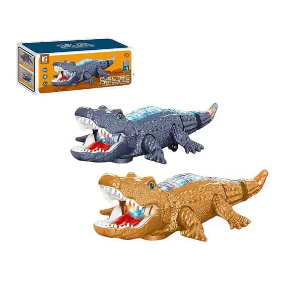 Brinquedo Crocodilo Jacaré Realista Musical Com Luz E Movimentos.
