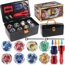 Kit Beyblade Thunder Gyro X 8 Piões+2 Lançadores Com Maleta Estojo.