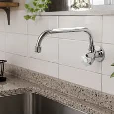 Torneira Cozinha Bica Móvel Parede Cano Baixo 1166 C-50 1/4