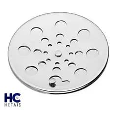 Ralo Tampa Grelha Inox Para Banheiro ou Area Gourmet Redondo 15x15 Com Fecho