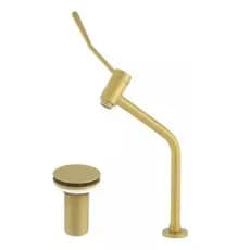 Torneira Clínica Consultório Bancada Alavanca Bica Alta 45º + Válvula Click Dourado 5400