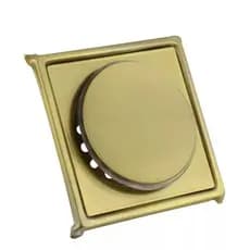 Ralo Click Inteligente Em Inox + Porta Ralo 10x10 cm Dourado