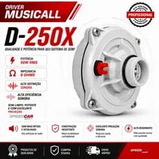 Driver Musicall Para Corneteira D250X 200W Som Automotivo Som Profissional e Caixa Trio