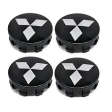 Jogo Sub Calota Calotinhas Miolo Centro Roda Mitsubishi L200 Tr4 Triton Cor Preta Pajero Dakar e ASX
