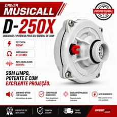 Driver D250X 200W 8 Ohms Som Automotivo Profissional Corneta Trio Alta Potência Caixa de som