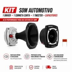 Kit Driver Modelo D250X Musicall Super Tweeter Modelo St 304 Musicall Corneta Curta e Capacitores
