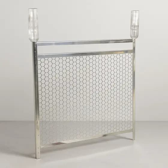 Grelha Inox Churrasqueira 48x48cm Cabo Alumínio Reforçado Ideal para Churrasco Doméstico