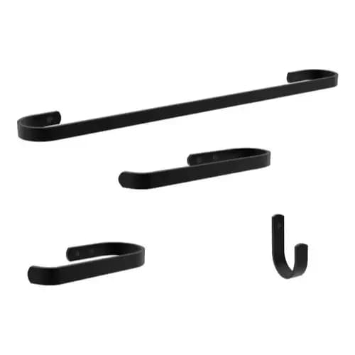 Kit Acessórios para Banheiro e Lavabo Preto – Com Porta Toalha