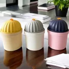 Mini Lixeira Para Cozinha Banheiro Quarto Infantil Com Tampa Acompanha Adesivos/Interponte