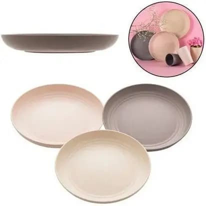 KIT  de Prato de Sobremesa Bambu Ecológico PP 20X20cm LYOR