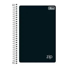 Kit Caderno Espiral Capa Flexível 1/4 Zip Preto 48 Folhas---Tilibra