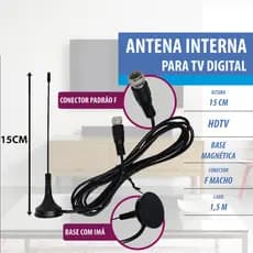 ANTENA DIGITAL INTERNA MINI VH F, UHF, DTV E HDTV