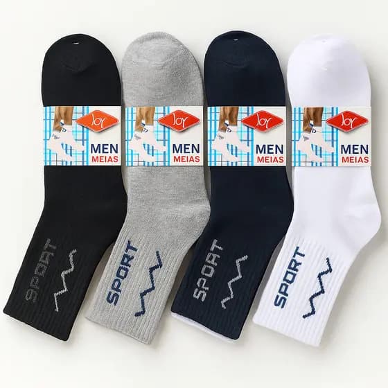 Kit 12 Pares Meias Cano Longo Masculino Adulto Oferta