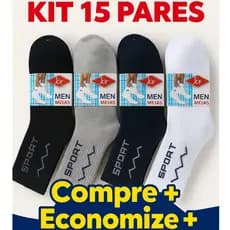 Kit 15 Pares de Meias Masculina Cano Longo Grosso Sport Confortável Envio Rapido