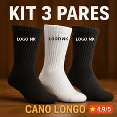 Meia Cano Alto Pares Esportiva Masculina Feminina Corrida