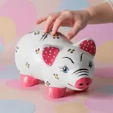 Cofrinho Luxo Porquinho Faiança Decoração Cores Variadas Artesanal Economia Casa Sala Quarto