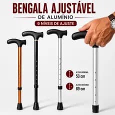 Bengala Ortopédica para Idoso Alumínio Reforçada 6 Ajustes muleta ajustavel regulavel aluminio velho apoio
