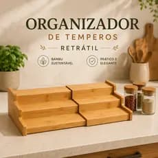 porta condimento bambu Extensível retrátil 3 andares tempero bancada expositor organizador escadinha pote