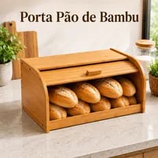 Porta Pão de Bambu com Tampa Retrátil Prático Mesa Cesta Doces Pães Bolos Cozinha Grande Vime Retangular Porta Alimentos