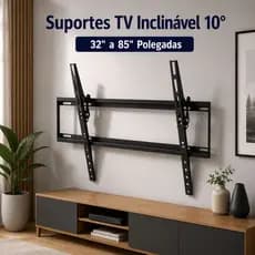 Suporte de TV Ultra Slim Inclinável para LED, LCD Smart TV 32" a 55" e 37" a 85" Polegadas Sala Universal Aço Reforçado