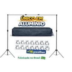 Suporte Fundo Infinito+ Bolsa+ 16 Presilhas Fotográfica 2x2+ Suporte Fotográfico