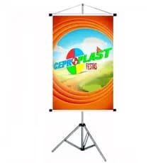 Porta Banner 2,20mt Pedestal Tripé Suporte Aluminio +
