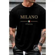 camiseta milano masculina Camiseta Básica Masculina Streetwear Algodão Fio 30.1 T-shirt 100% algodão confortável