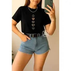 T-Shirt Feminina Leve Confortável Moda Feminina Casual Camiseta FEMININA Básica 100% Algodão Dia a Dia CAMISETA/ CORA-02