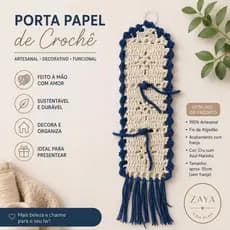 Porta Papel Higiênico de Crochê para 3 Rolos Artesanal Premium | Organizador de Banheiro | Decoração | Feito à Mão.