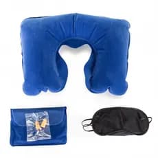 Kit Viagem 3 Peças travesseiro inflável, máscara p/ olhos  e um par de protetor auricular ACOMPANHA NECESSAIRE
