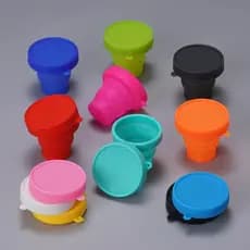 Copo Silicone Retrátil c/ Tampa 150ml Ecológico Sustentável Reutilizável Lire de BPA