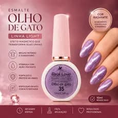 Esmalte Real Love Gel Magnético Olho De Gato Linha Light 35 Secagem Rápida 10ml