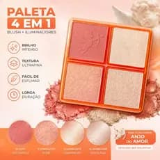 Paleta de Maquiagem Multifuncional Cupido Glow - Blush e Iluminador cor A