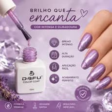 Esmalte Em Gel Dafu Color Coat Glitter Brilho Led Uv Unhas Cor 96