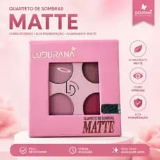 Paleta de Sombras Matte Ludurana Quarteto 4 Cores Alta Pigmentação Longa Duração Maquiagem Profissional