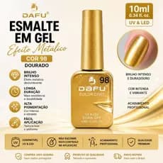 Esmalte Em Gel Dafu Dourado Metálico Cromado Cor 98 Led Uv