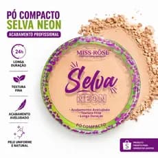 Pó Compacto Facial Miss Rôse Selva Neon Maquiagem Profissional Acabamento Aveludado c 3