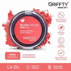 Blush Facial Pro Face Griffty Efeito Matte E Aveludado Maquiagem Rosto Textura Leve Alta Pigmentação