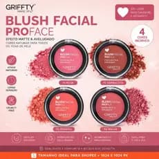 Blush Facial Griffty Pro Face Efeito Matte Aveludado