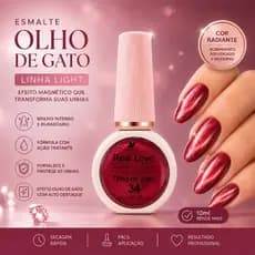 Esmalte Real Love Gel Magnético Olho De Gato Linha Light 34 Secagem Rápida 10ml