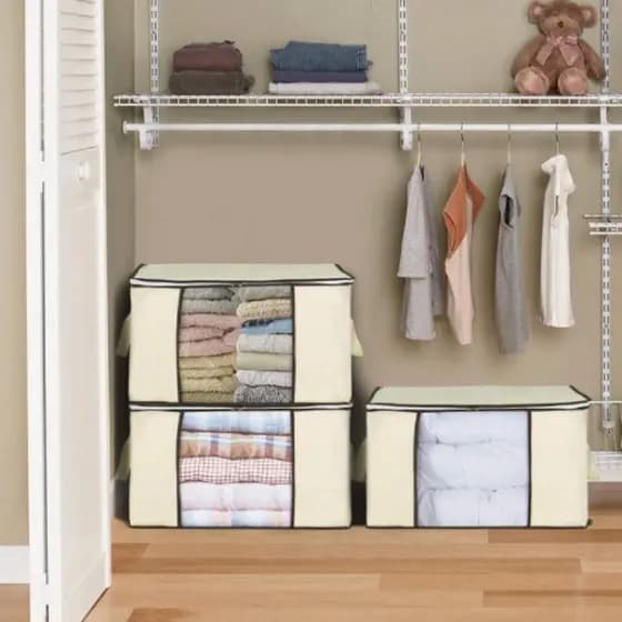 1Kit Caixa Organizadora Grande  Multiuso Caixa Organizadora De Guarda Roupa Promoções