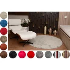 Tapete Redondo 0,80cm  Quarto Sala Escritório Pelo Macio Antiderrapante