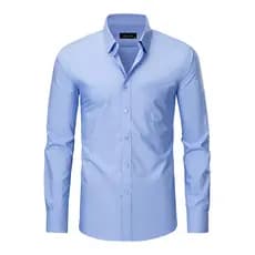 Camisa Social Masculina Slim Fit Manga Longa com Bolso em Viscose Fresca Fácil de Passar e Não Amassa para Escritório
