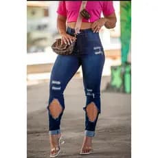 calça jeans strech lavagem escura