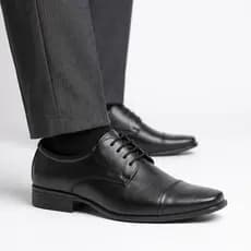 Sapato Social Masculino Oxford Elegante Couro Com Cadarço Premium