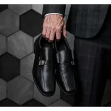 sapato social preto elegante sapato de couro sintético confortável sapato casual social mascuino
