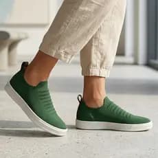 Tênis Slip On Sintético Lona Knit Masculino Várias Cores Ajuste Perfeito Estilo Conforto Dia a Dia
