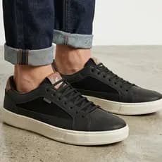 Tênis Casual Masculino com Lona Calce Fácil Leve Confortável Antiderrapante Dia a Dia e Caminhada