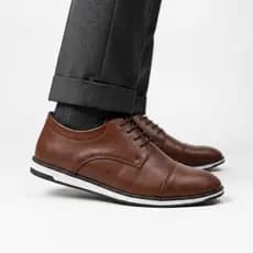 Sapato Oxford Masculino Casual Elegante De Couro Macio Super Leve Costurado Estiloso Confortável